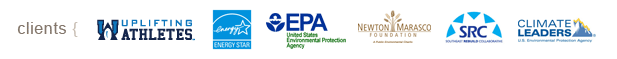 clients: Uplifting Athletes, ENERGY STAR, EPA, Newton Marasco Foundation, Southeast Rebuild Collaborative, Climate Leaders.